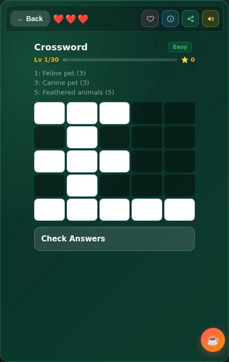 Crossword screenshot
