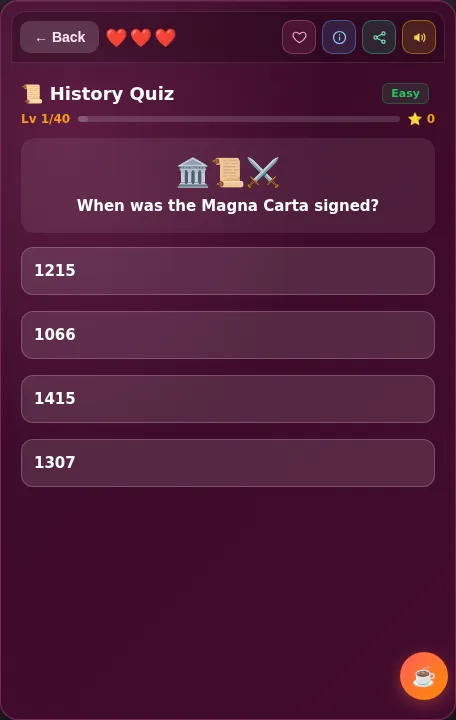History Quiz screenshot