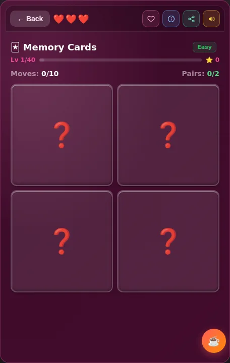 Memory Cards screenshot