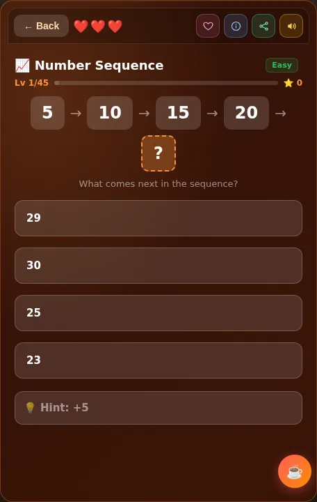Number Sequence screenshot