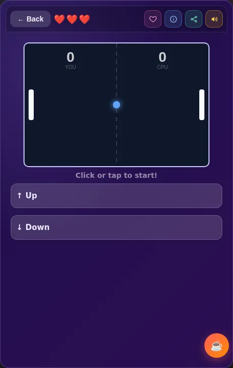 Pong screenshot