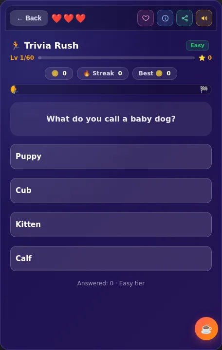 Trivia Rush screenshot